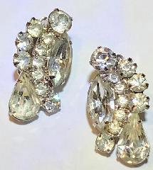 Clear Pear Earrings Clip