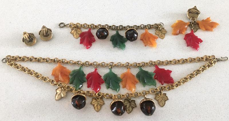 Front view of Fall Leaf Molded/Cut Necklace