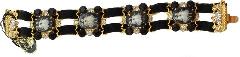 Black (jet) Cabochons Molded/Cut Bracelet Flat Push In