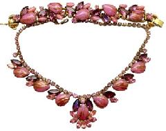 Pink Cabochons Striped Bracelet 5 Link