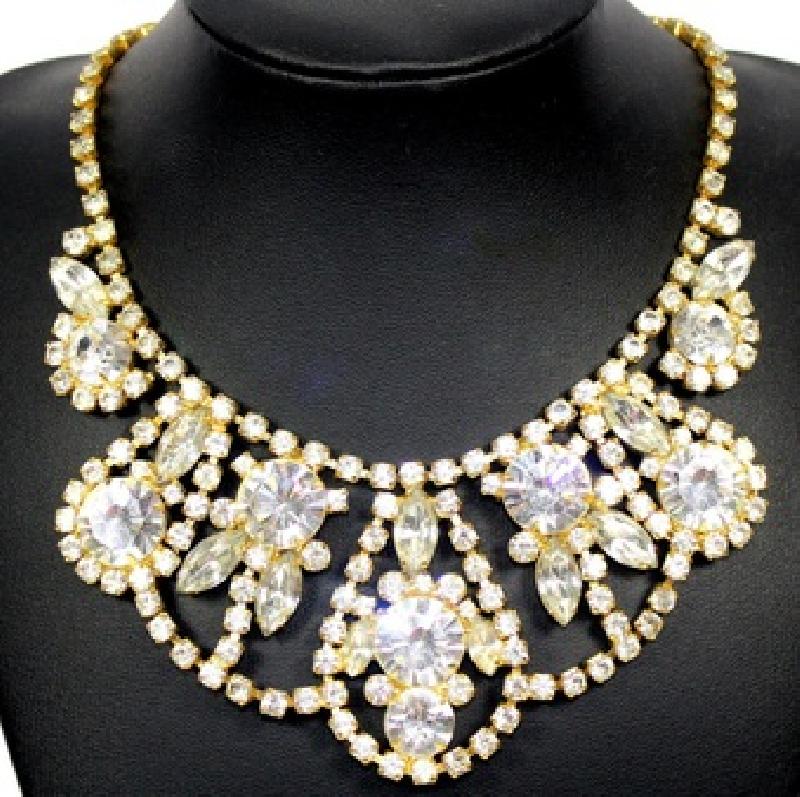 Front view of Clear Navettes Necklace
