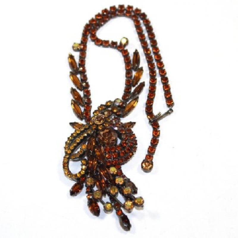Front view of Topaz Navettes Necklace