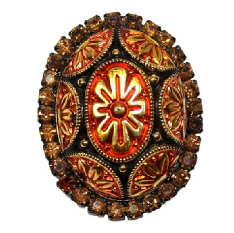 Front view of Topaz Cabochons Molded/Cut Pin Pendant