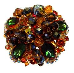 Fall Oval Multi-Color/Shaded Brooch