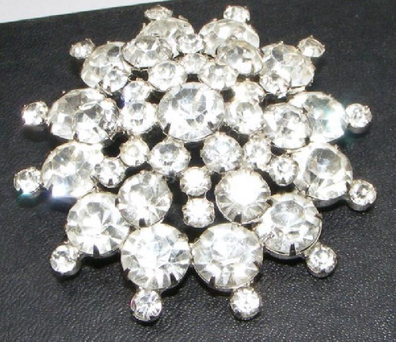 Front view of Clear Chatons Only Brooch