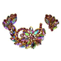 Purple (cardinal) Navettes Brooch