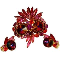 Multiple Colors Navettes Rivoli/Margarita Earrings Clip