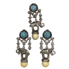 Multiple Colors Cabochons Molded/Cut Brooch