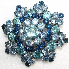 Blue Chatons Only Brooch