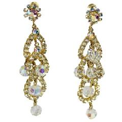 Clear Chatons Only Earrings Screw