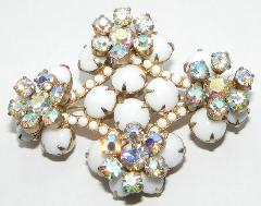 White (chalk Or Milk) Chatons Only Brooch
