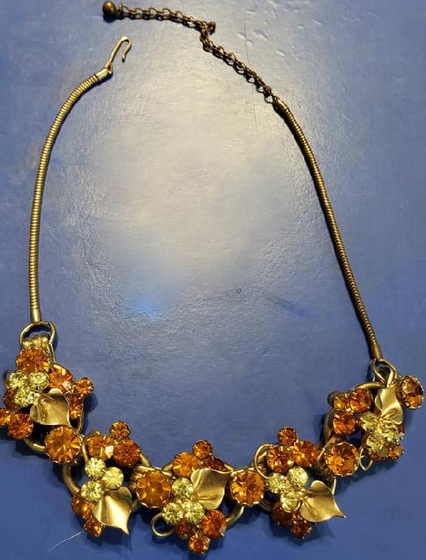 Front view of Multiple Colors Chatons Only Necklace