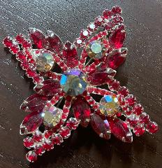 Red Navettes Brooch