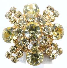 Yellow Chatons Only Brooch