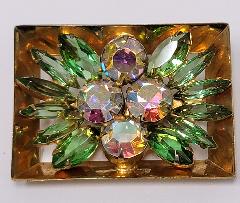 Green Navettes Brooch