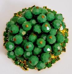 Green Chatons Only Brooch
