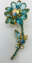 Blue Pear Brooch