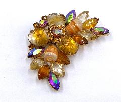 Topaz Pillowcase Molded/Cut Brooch