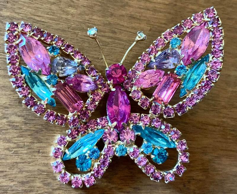 Front view of Multiple Colors Baguettes Brooch