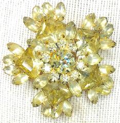 Yellow Square Frosted Brooch