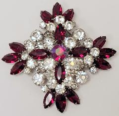 Red Navettes Brooch