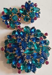 Blue Navettes Brooch