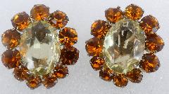 Topaz Oval Earrings Clip
