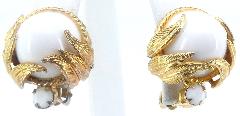 White (chalk Or Milk) Cabochons Plastic Earrings Clip