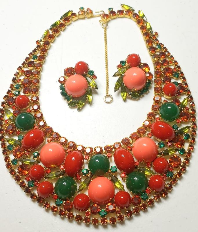 Front view of Fall Cabochons Plastic Earrings Clip