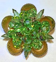 Green Navettes Brooch