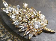 Clear Navettes Brooch