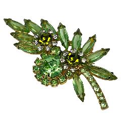 Green Navettes Brooch