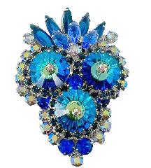 Blue Navettes Rivoli/Margarita Pin Pendant