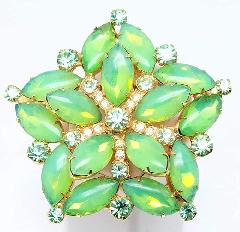 Green Cabochons Brooch