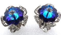 Blue Rivoli/Margarita Earrings Clip