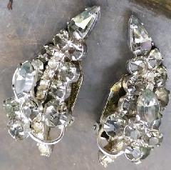 Gray (black Diamond) Pear Earrings Clip