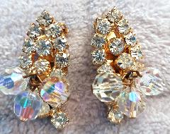 Clear Chatons Only Earrings Clip