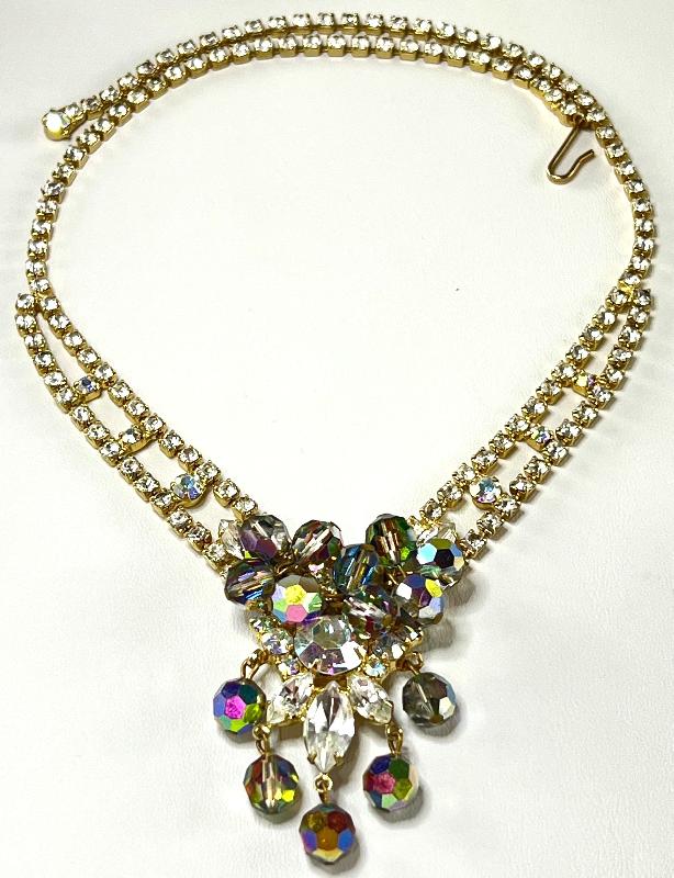 Front view of Clear Navettes Necklace