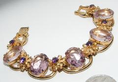 Purple (cardinal) Oval Bracelet 5 Link