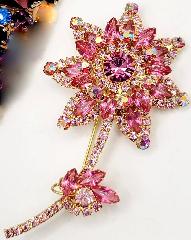 Pink Navettes Brooch