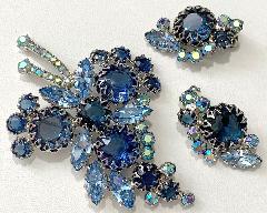 Blue Navettes Brooch