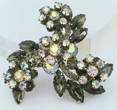 Gray (black Diamond) Navettes Brooch