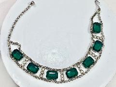 Green Emerald Cut Necklace