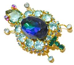 Blue Pear Multi-Color/Shaded Brooch