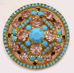 Turquoise Chatons Only Brooch