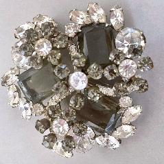 Gray (black Diamond) Emerald Cut Brooch