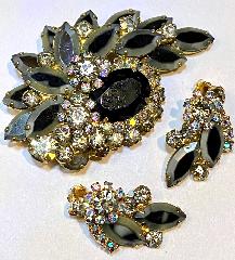 Black (jet) Navettes Multi-Color/Shaded Earrings Clip