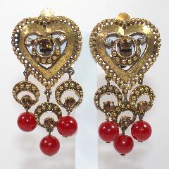 Red Chatons Only Earrings Clip