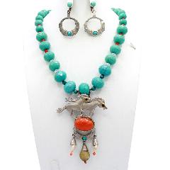 Turquoise Cabochons Necklace