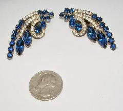 Blue Navettes Earrings Clip
